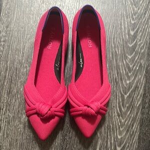 Rothy's Pink Flats with Bow Detail